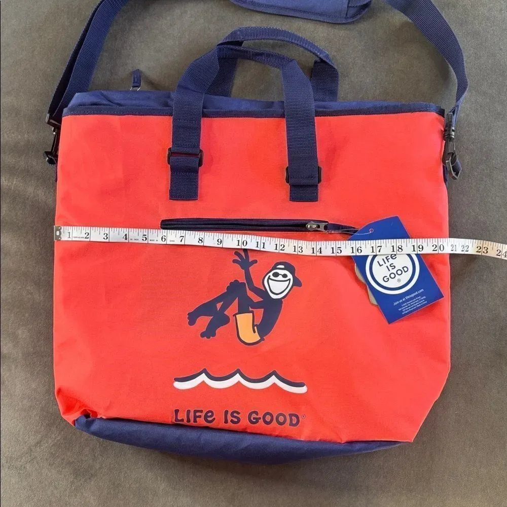Life Is Good 36 Can Deluxe Insulated Tote Cooler Bag NWT